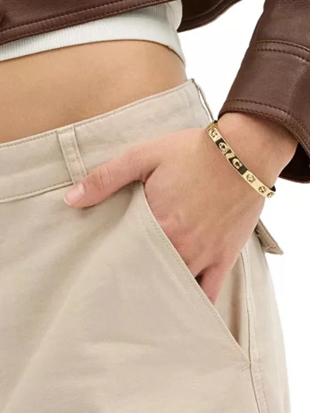 Coach Signature C Hinged Bangle Bracelet - Picture 2 of 8